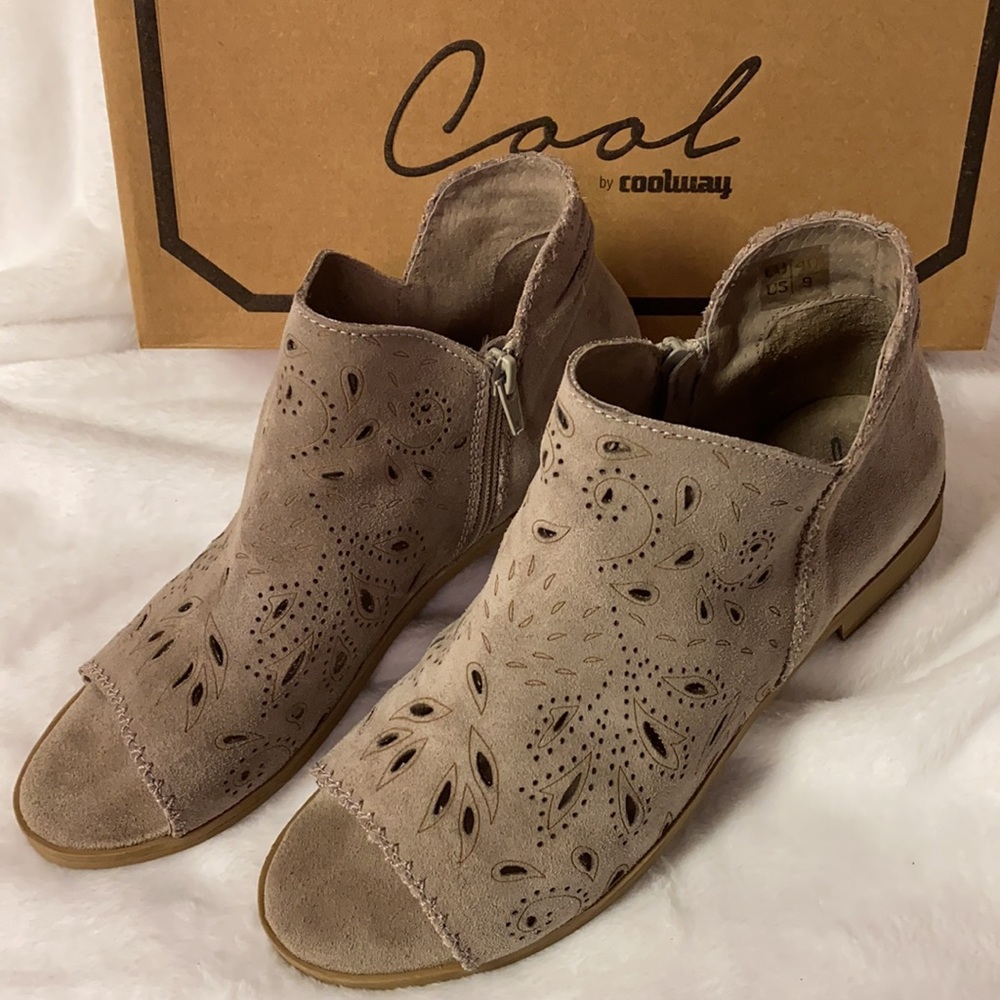 Coolway Jasper Open Toe Bootie Taupe